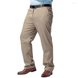 Men's Pants High Quality Autumn Men Formal Office 52 Straight Trousers Cotton Large Size 50 8XL 9XL Khaki Stretch Elasticity