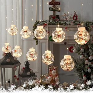 クリスマスの装飾サンタウィッシュボールハンギングカーテンストリングライト3mの妖精の妖精ショップウィンドウホリデーオーナメント