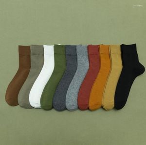 Skarpetki męskie 10 Pairs Brand Cotton for Man Black Business Oddychający jesień zima załoga Meias Sokken