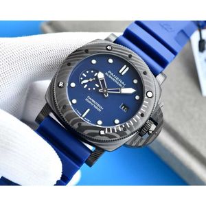 Zegarek designerski zegarki dla męskiego mechanicznego automatycznego ruchu szafirowe lustro 47 mm gumowe opaski na sport