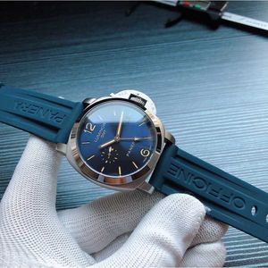 Luxusuhren für Herren, mechanische Uhr, Schweizer Automatik, Saphirspiegel, 44 mm, 13 mm, importiertes Kautschukarmband, Marke Italien, Sport-Armbanduhren 38ci