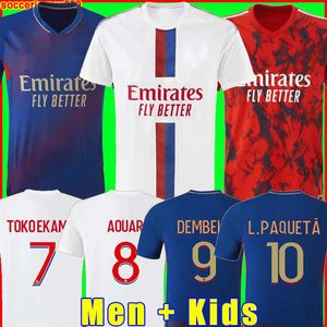 Tees ol piłka nożna maillot th cyfrowa czwarta koszulka piłkarska Tko Ekambi Bruno G Cherki Aouar Home Kadewer Lyon Men Men Kit Kit