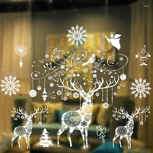 クリスマスの装飾大規模72x54cm白ステッカー接着剤のない静的ガラス窓の供給ナビダッドイヤー装飾2022