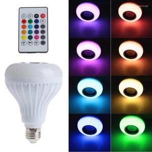 Bluetooth-совместимая светодиодная светодиодная лампочка E27 Music Music Dimmable Light 12W RGB Decor