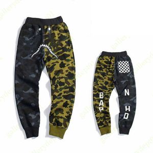 22ss Cargohose Designer Shark Hose Kopf Totenkopf dunkel Colorblock Hose Jogginghose Jogginghose Jogging übergroß Farbe Tasche grün Sport