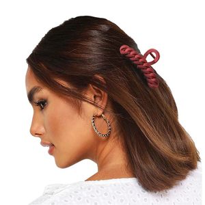 Pinces à cheveux en forme de chaîne givrée pour femmes Longueur 11 CM Pinces à cheveux en plastique de couleur pure Européenne Lady Ponytail Épingles à cheveux de grande taille Accessoires de coiffure