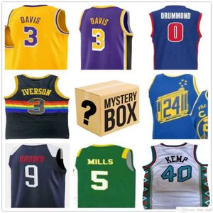 MYSTERY BOX Alle Basketball-Trikots, Mystery Boxes, Spielzeug, Geschenke für jeden, Fußball, Fußball, Hockey, Hemden, Mann, Allen 3 Iverson, zufällig ausgewählt, Herren