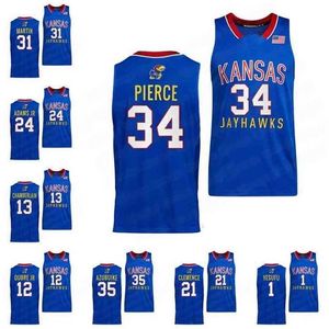 GLA 2021-22 Kansas Jayhawks College Basketball Jersey Wilt Chamberlain Udoka Azubuike Ben McLemore Christian Braun Joel Embiid Paul Pierce Danny