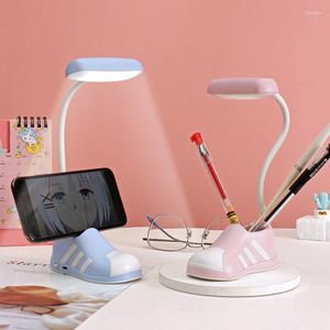 Tischlampen, LED-Schuhlampe, Schlafzimmer, Nachttischlampe, Augenschutz, niedliches Nachtlicht, Büro, Wohnzimmer, Arbeitszimmer, Arbeitsbeleuchtung, aufladbar