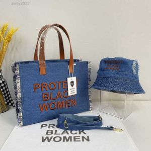 moda denim duża torba typu tote designerskie litery torby na ramię z frędzlami luksusowa kowbojska torba crossbody na co dzień duże torebki shopper 2022