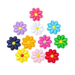 Notions Colorful Daisies Flower Embroidered Patch Sew on or Iron on Patches Applique Clothes Pants Hat Jeans Backpacks