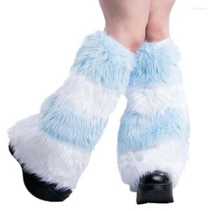 Women Socks Cute Lolita Faux Fur Cuffs Pile Winter Warm Thickened Leg Warmer Boots Cuff Furry Foot Cover