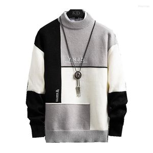 Men's Vests Fashion Winter Cashmere Warm Sweater Men Autumn Pullover Patchwork Slim Fit Sweaters Tops Knitted Men's Christmas Jumper