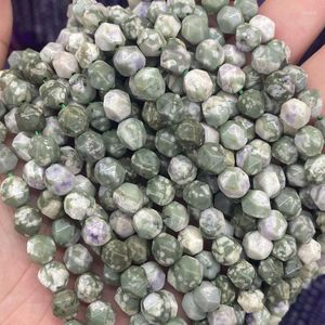 Perlen Diamant Facettierte Naturstein Grün Auspicious Jades 8mm Lose Spacer Strang Für DIY Armband Schmuck Machen 15''