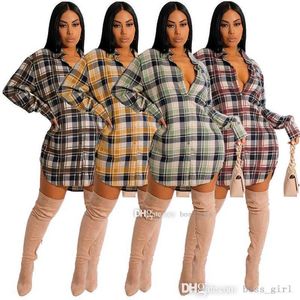 Camicia a quadri da donna Abito casual moda comoda cotone a maniche lunghe in cotone 2022 autunno