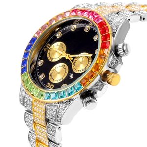 Orologi da polso 2022 Iced Out Watch Men Full Diamond Orologi da uomo Orologio da uomo impermeabile al quarzo da uomo Regalo per