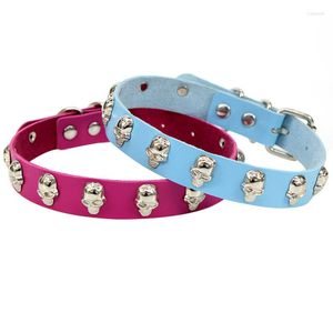 Girocollo Gioielli punk gotici Hip-hop Lady Skull PU Collare in pelle con cinturino Scheletro Collana da donna