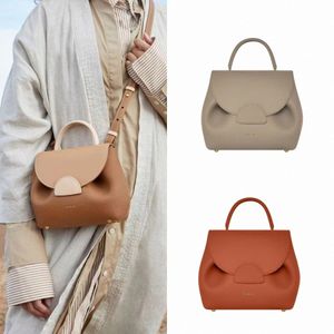 Bolsas Polene Paris Number One Nano Leather Trio Camel Tote Bags Women Handbags Genuine Shoulder Messenger Crossbody Bag Luxury Designer