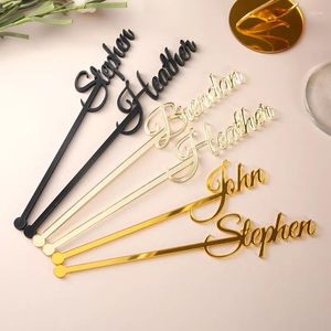 Party Supplies Swizzle Sticks Table Centerpiece Picks Name Drink Stirrers Bridal Shower Custom Love Stir Stick Wedding Decor