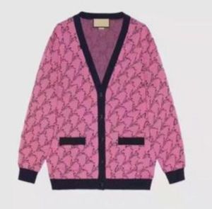여자 스웨터 그린 핑크 니트 버튼 카디건 디자이너 스웨터 v- 넥 느슨한 캐주얼 겨울 패션 니트 코트