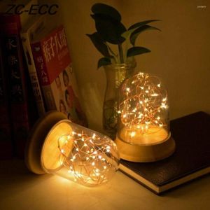 مصابيح طاولة ZC-ECC شجرة الفضة زهرة الليل ضوء USB مصباح السرير بالطاقة مع جو قابل للإزالة