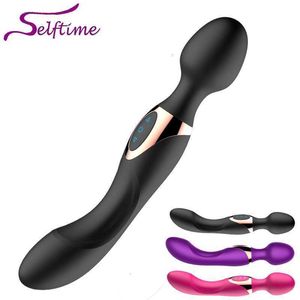 Massageador de brinquedos sexuais 10 velocidades Vibradores poderosos para mulheres Magia Wand Body Woman Clitoris estimular produtos femininos