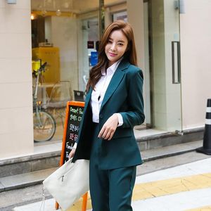 Women's Two Piece Pants Fashion Women Casual Office OL Business Suits Formal Work Wear Sets Black Suit Jacket Pant Suitstwo Set