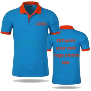 Herrpolos anpassad mode high-end fritid sommaren mäns polo skjorta personliga arbetskläder grupp företag logotyp personlig anpassning