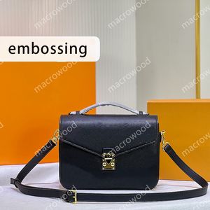 Pochtte metis prägling blomma lyxig designer väska kvinnor handväska messenger väskor äkta läder empreinte crossbody väska med lås axelväska vintage mönster