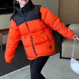 North down jacket designer top women's autumn and winter color contrast trend thickened thermal jacket outdoor waterproof windproof coat zippered sweatshirt 2XL