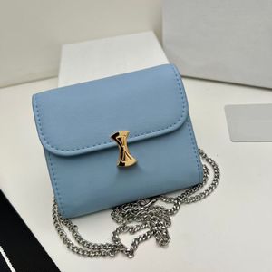 Модная цепная цепь мини -плечевые кошельки дизайнерские металлические кошельки для женской сумочка маленькие цепные сцепления с коробкой