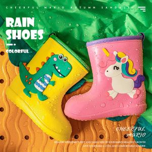 Barn Rain Gear Barn Rains Boots Rubber Boots Kid Water Shoes Pvc Baby Cartoon Waterproof Non-Slip Warm Winter