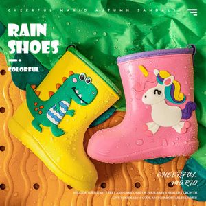 Kinder Regen Getriebe Kinder Regen Stiefel Gummi Stiefel Kind Wasser Schuhe PVC Baby Cartoon Wasserdicht Nicht-slip Warme Winter