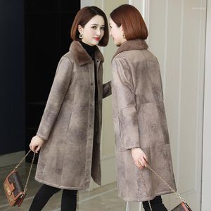 Women's Leather Winter Mink Collar Coat With Simple Feminine Temperament Women's & Faux