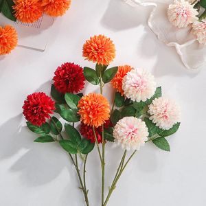 Decorative Flowers Small Fresh Ping Pong Chrysanthemum Ornaments Simulation Bouquet Living Room TV Cabinet Home Decoration Words Fake