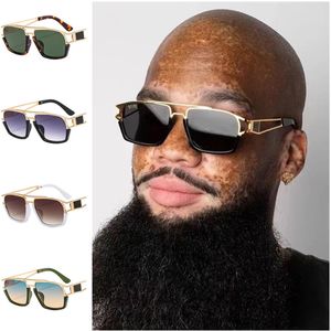 Modische Doppelstrahl-Sonnenbrille, halbrandlose Unisex-Sonnenbrille, adumbrale Anti-UV-Brille, personalisierte Bügelbrille, Retro-Ornament