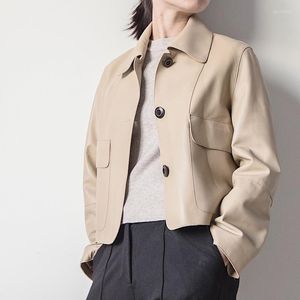 Women's Leather Genuine Jacket Women Spring Natural Sheepskin Coat Female Korean Style Short Clothes Veste Cuir Femme Pph3650 Women's &