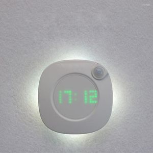 Nattlampor LED L￤tt klocka r￶relse sensor tr￥dl￶s lampa USB uppladdningsbar s￤ng sk￥p garderobsbelysning nattljus