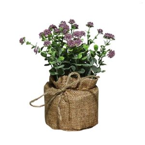 Decorative Flowers Artificial Plants Flower Small Potted Bonsai Green Decor Plantsbirthday Present Home Fake Bags J2Y