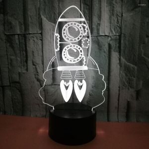 Table Lamps Colorful 3d Creative Vision Nightlight Rocket Stereo Desk Lamp Selling Usb For Living Room