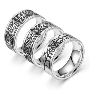 Classic Men Titanium Steel Band Ring Finger Rings for Men 8mm smyckespresent