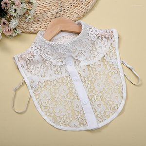 Laço amarra linbaiway mulheres adultas colares falsos brancos camisa feminina de colarinho falso colar