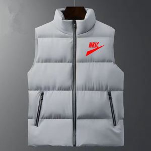 Casual Brand Men Gray Jacket Winter Women Vest Down Cotton Sleeveless Jackets Waistcoat Mans Warm Coat Male Outwear Plus Size S-3XL