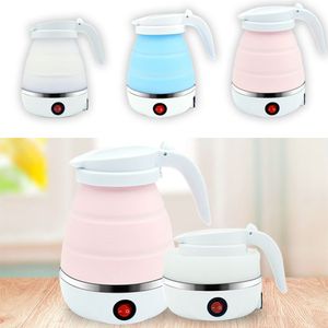 Electric Kettles 600ML Mini Kettle EU Stainless Steel Silicone Foldable Water Kettles Teapot Eletrica Kitchen Appliances Tool