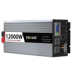 FCHAO Power Inverter DC to AC Solar Converter W High Frequency Pure Sine Wave Off grid Single Phrase Inverters Solar System Accessories Output V V