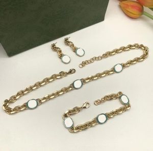 Designers justerbara halsband mode för kvinnors dubbla bokstäver retro kuba hängen armband lyx varumärke alla hjärtans dag gåva dam örhängen choker halsband