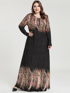 Casual Dresses Aligaia Plus Size Printing Dress For Women 2022 Summer Fashion Arabic Abaya Muslim Turkish Long Dubai Islamic ClothingCasual