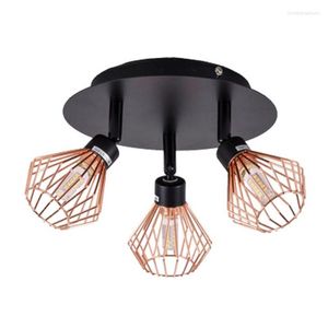 Candeliers modernos do corredor de três cabeças Decoração de ferro antigo Luzes de teto Crianças Quarto simples Industrial Wind Kitchen Light Feltures