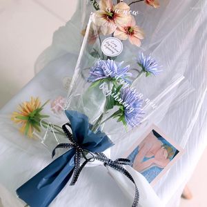 Kwiaty dekoracyjne 30pcs owijanie papierowej torby do bukietu przezroczyste wodoodporne prezenty opakowanie przyjęcia na przyjęcie kwiaciarni