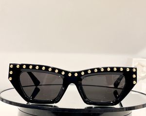 Kedi Gözü Altın Çivili Güneş Gözlüğü Siyah/Gri Kadın Yaz Sunnies UV400 Lens